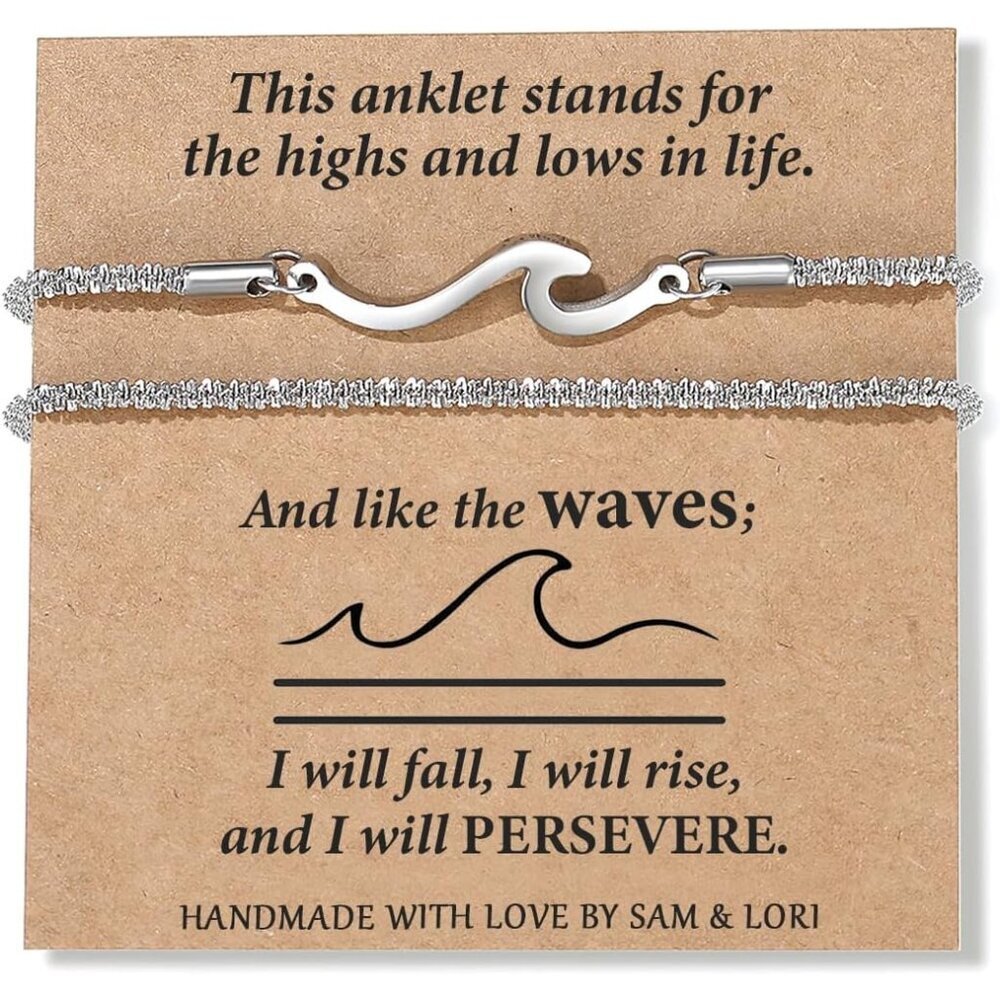Beautifully Packaged Adjustable Silver Anklets - … - image 1